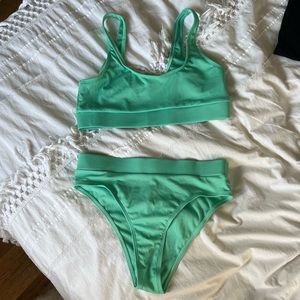 teal swimsuit